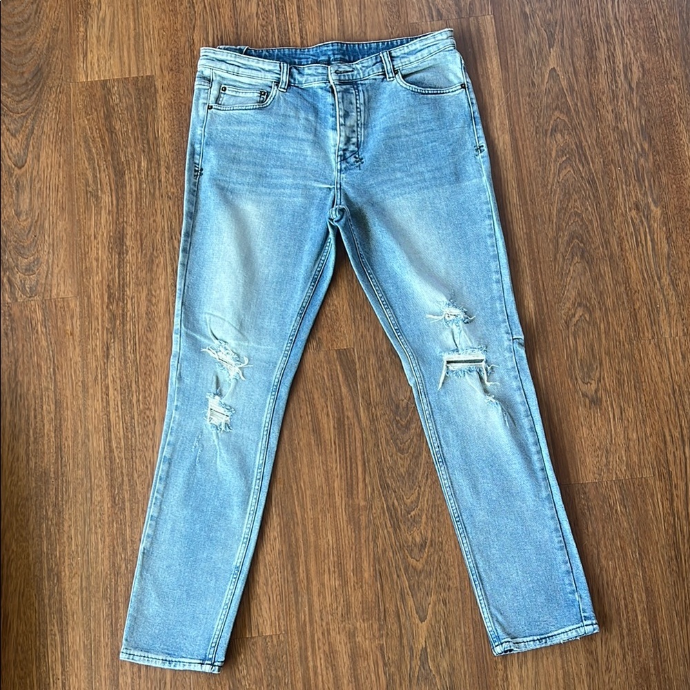 KSUBI Men’s blue skinny distressed jean size 36